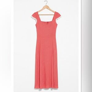 NWOT Flutter Cap Sleeve Maxi A-line Dress